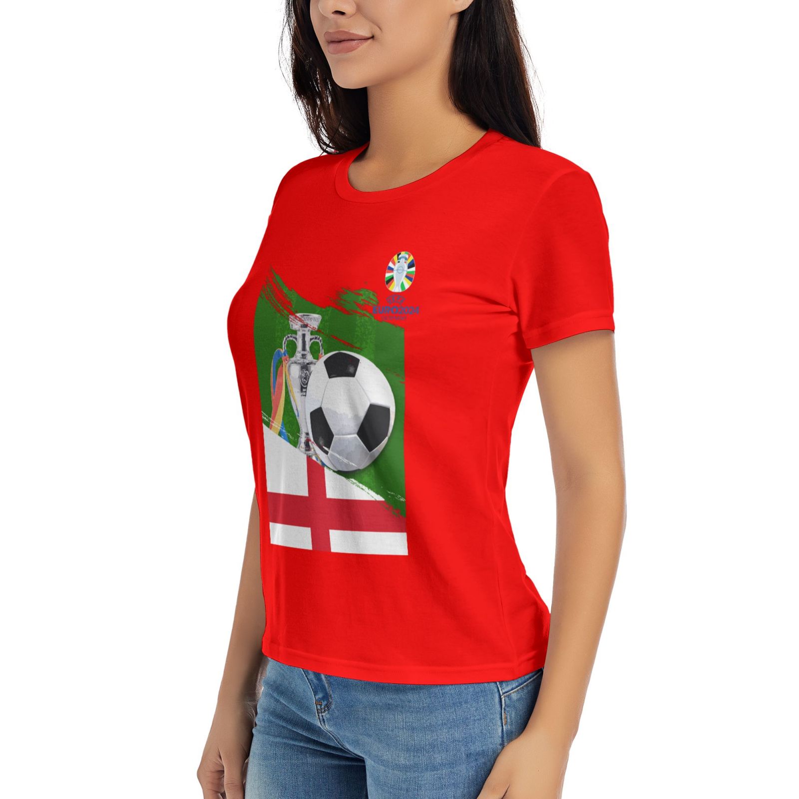 Women's England EURO 2024 Basic Short Sleeve T-Shirt WBT1682 - Soccerfana
