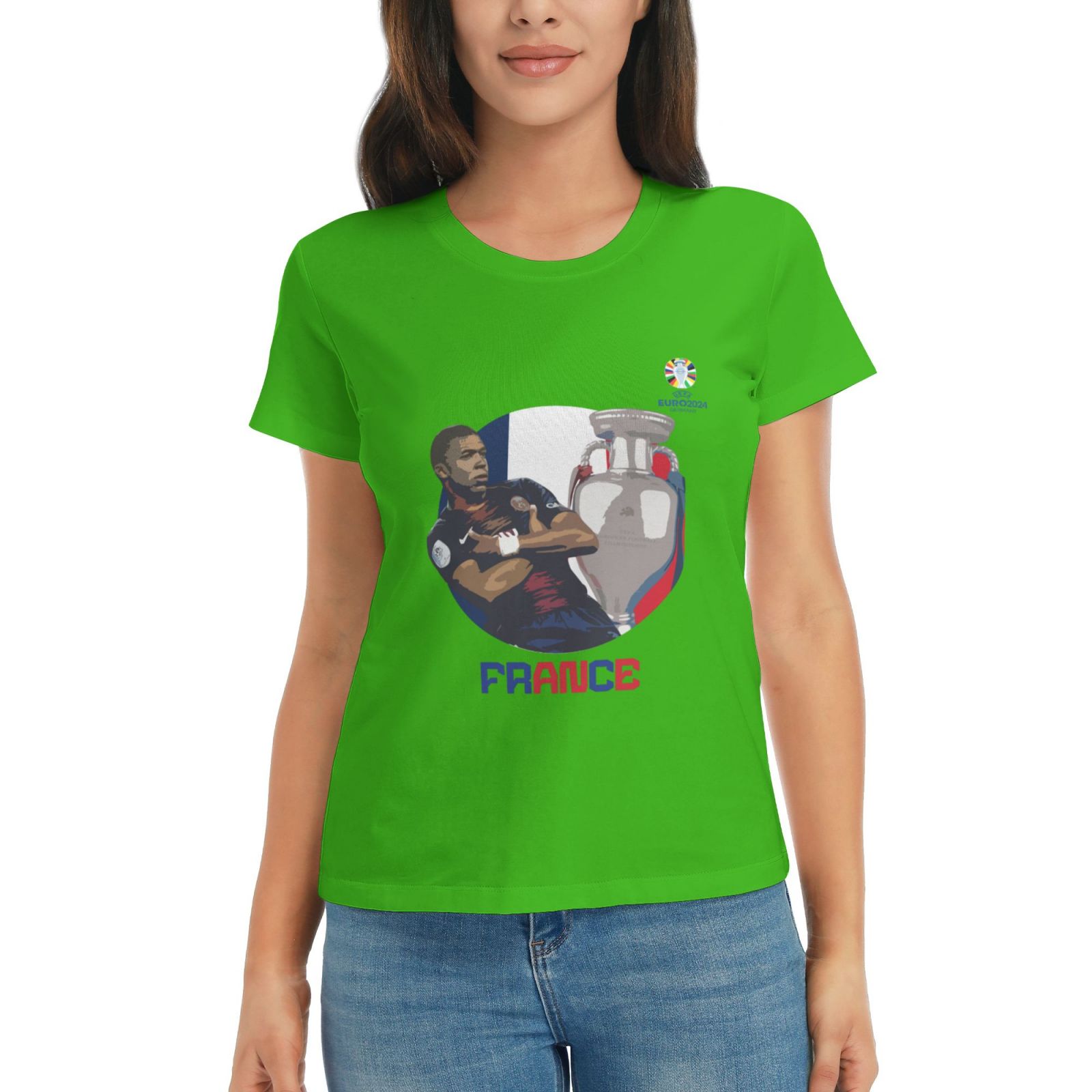 Women's France EURO 2024 Basic Short Sleeve T-Shirt WBT1730 - Soccerfana