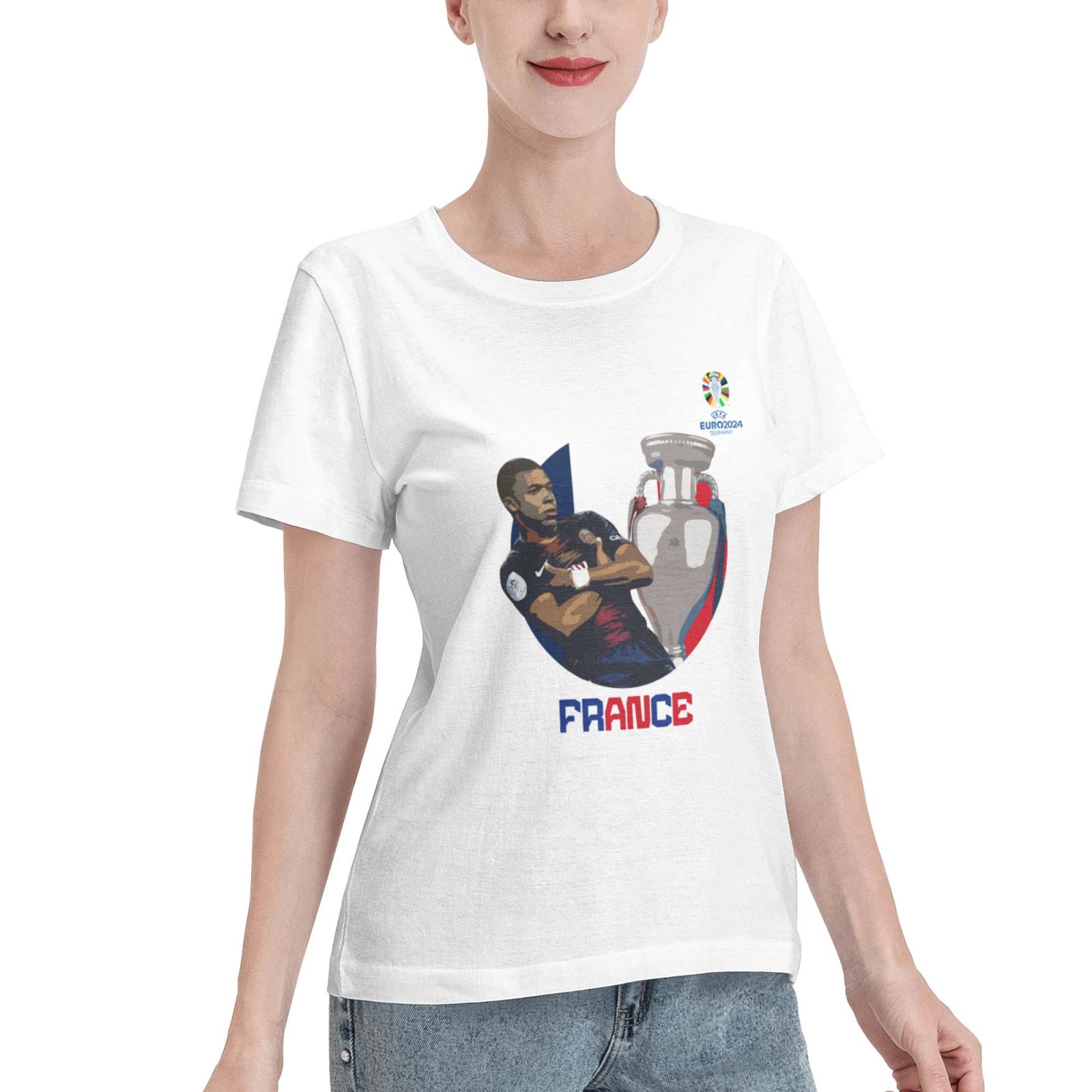 Women's France EURO 2024 Basic Short Sleeve T-Shirt WBT1730 - Soccerfana