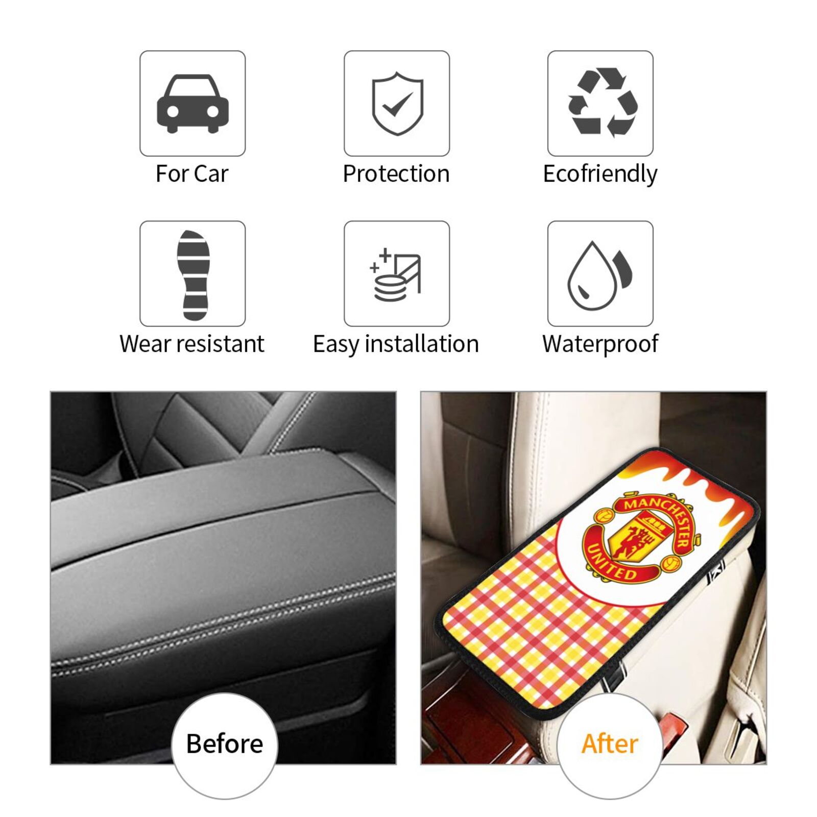 Manchester United Car Handrail Box Cushion CHC2605 - Soccerfana