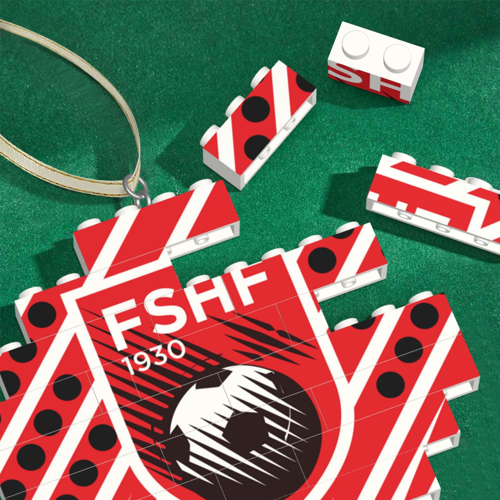 Albania Building Block Puzzle Ornament BBP2198 - Soccerfana