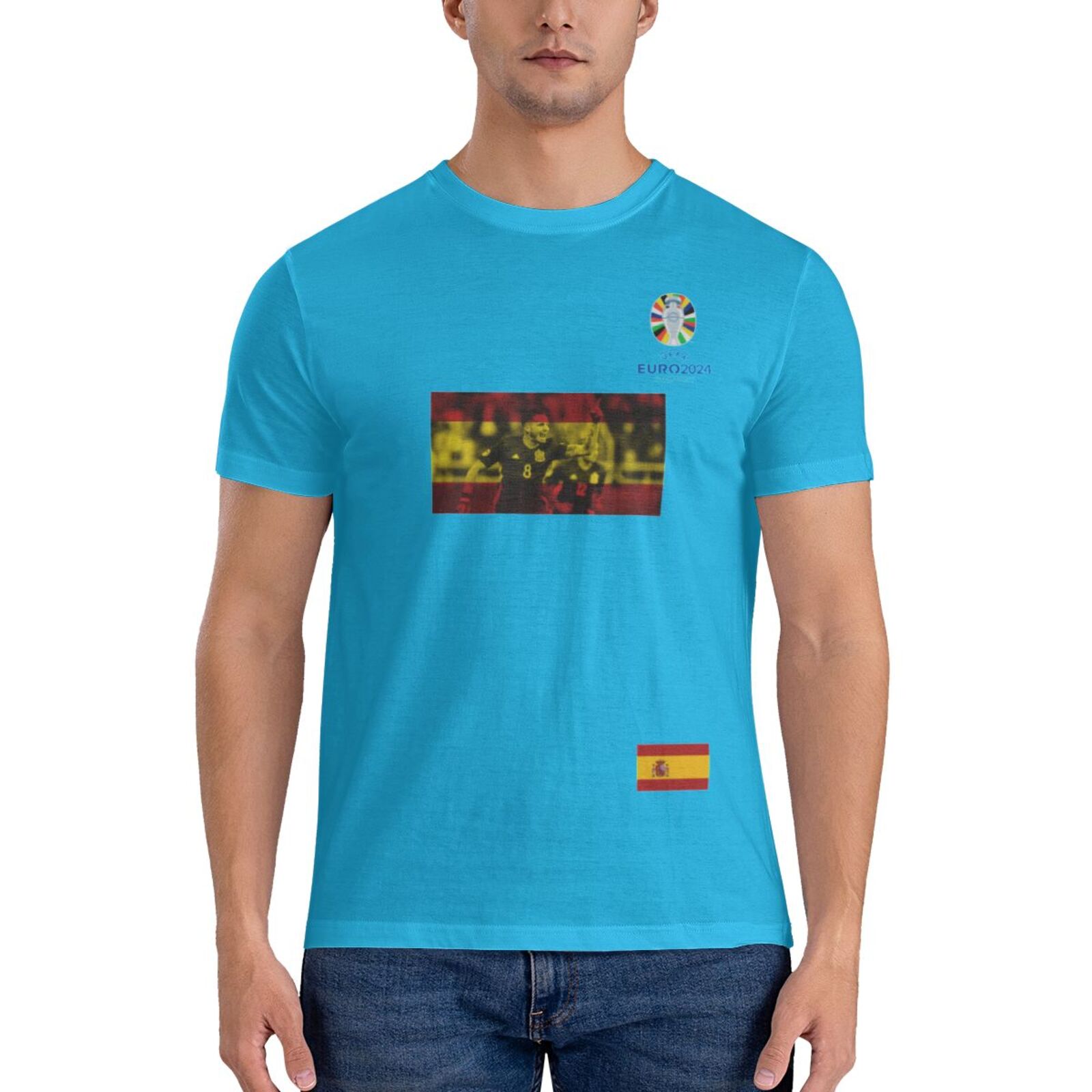 Men's Spain EURO 2024 Basic Short Sleeve T-Shirt BST1739 - Soccerfana