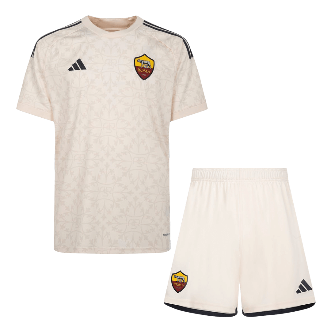 Kid's AS Roma Away Jersey+Shorts 23/24 - Soccerfana