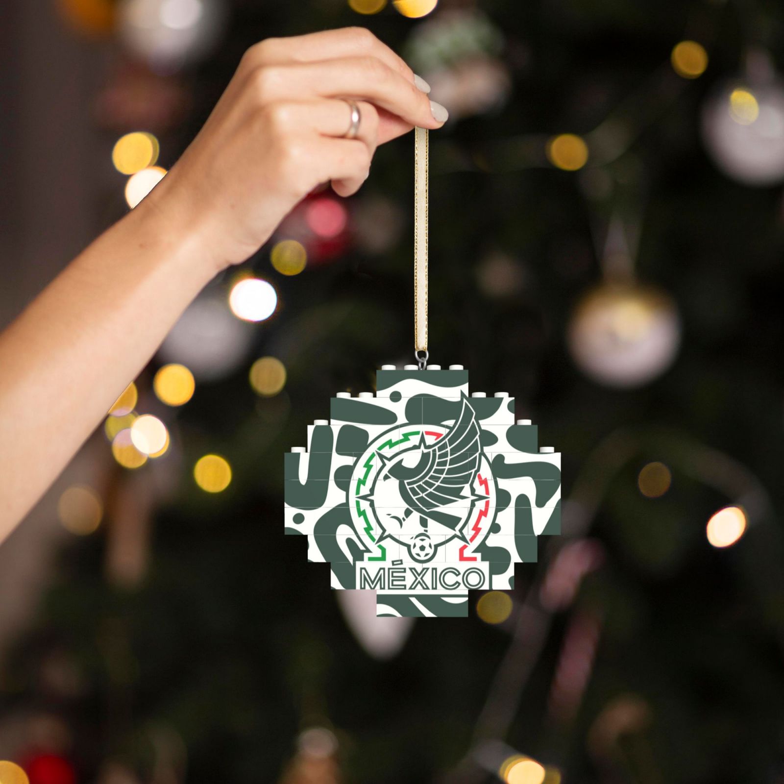 Mexico Building Block Puzzle Ornament BBP2191 - Soccerfana