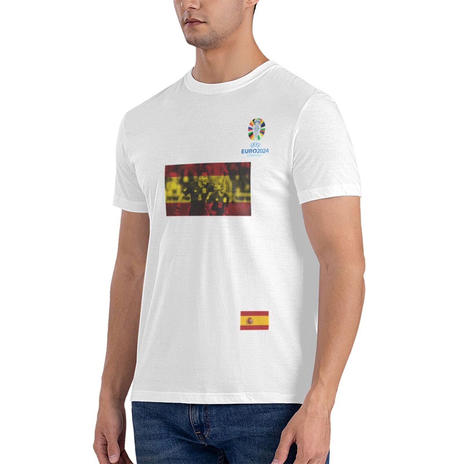 Men's Spain EURO 2024 Basic Short Sleeve T-Shirt BST1739 - Soccerfana