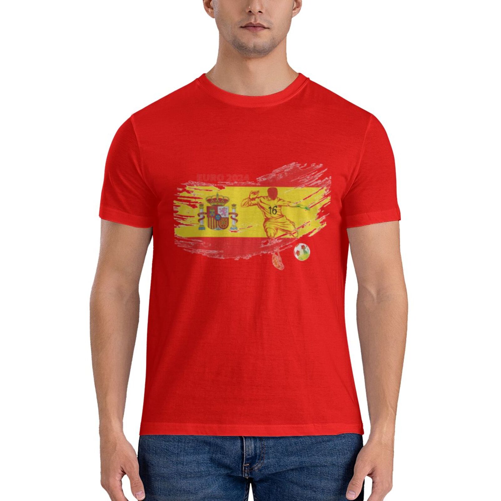 Men's Spain EURO 2024 Basic Short Sleeve T-Shirt BST1752 - Soccerfana