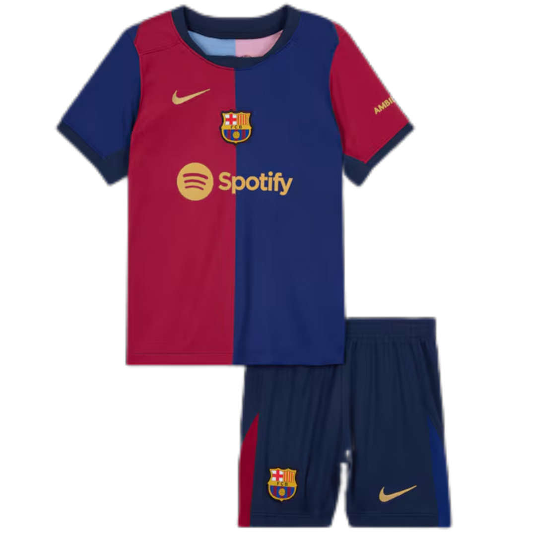 Kid's Barcelona Home Jersey+Shorts 2024/25 - Soccerfana