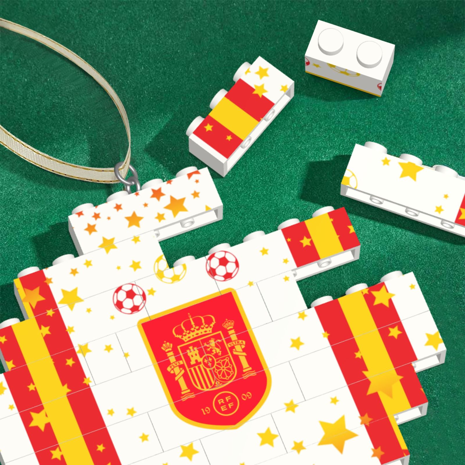 Spain Building Block Puzzle Ornament BBP2026 - Soccerfana