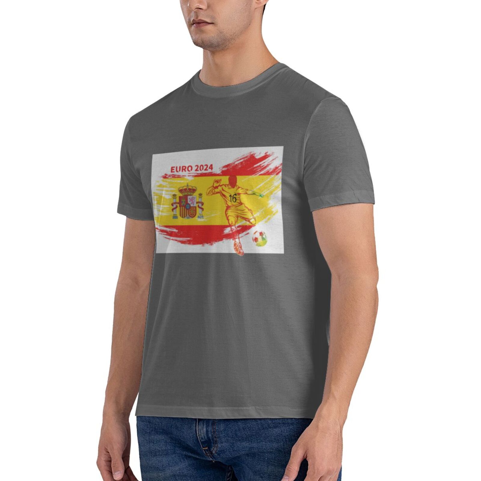 Men's Spain EURO 2024 Basic Short Sleeve T-Shirt BST1753 - Soccerfana