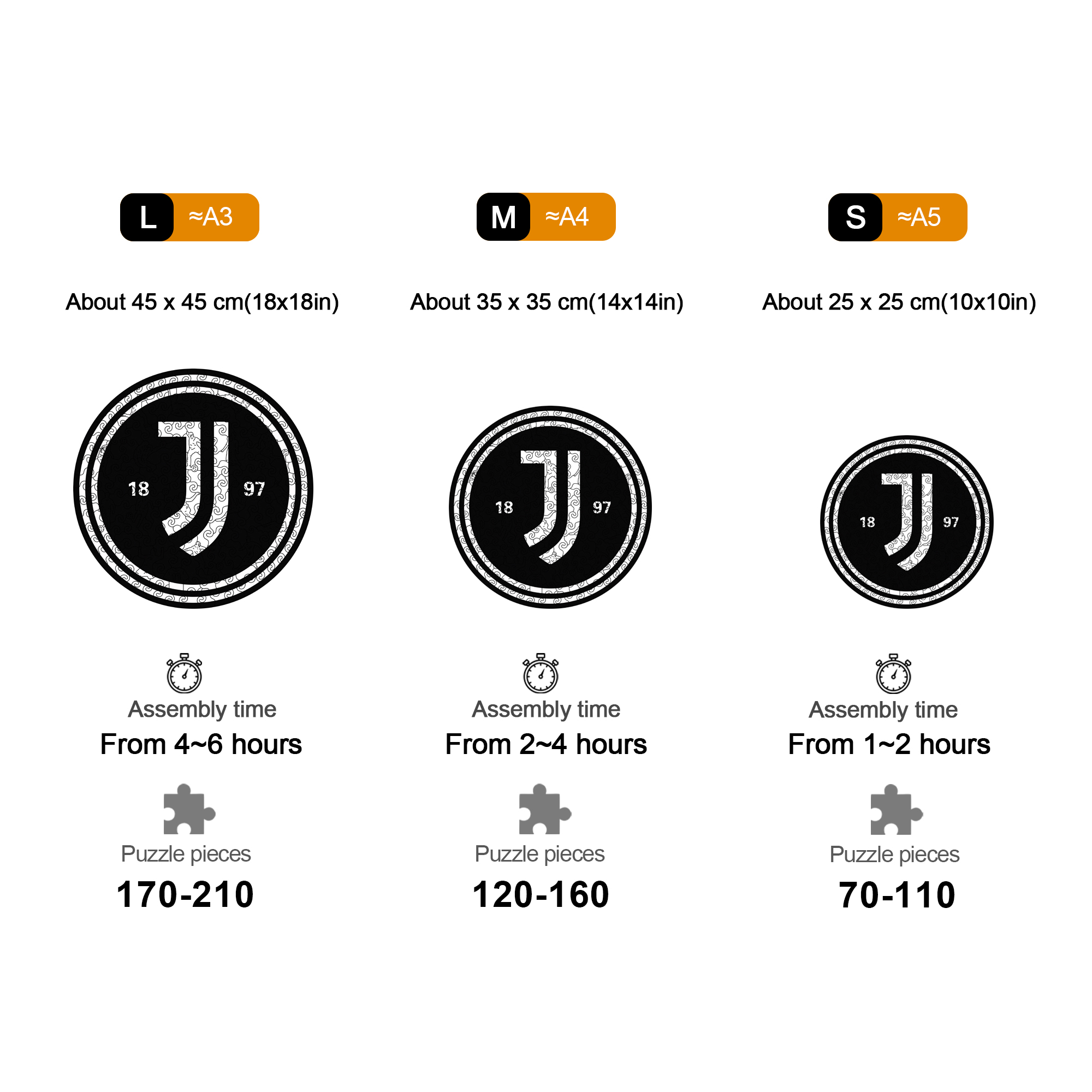 Juventus Logo Wooden Jigsaw Puzzle - Soccerfana