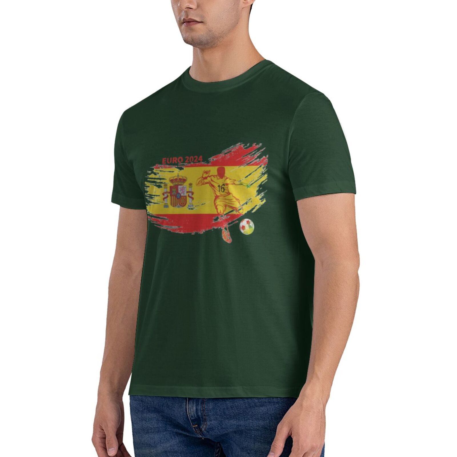 Men's Spain EURO 2024 Basic Short Sleeve T-Shirt BST1752 - Soccerfana