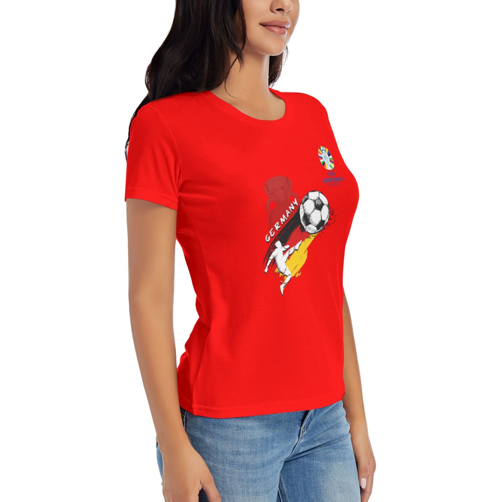 Women's Germany EURO 2024 Basic Short Sleeve T-Shirt WBT1680 - Soccerfana