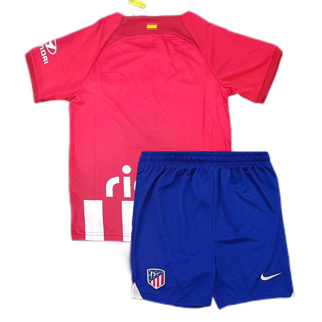 Kid's Atletico Madrid Home Jersey+Shorts 23/24 - Soccerfana