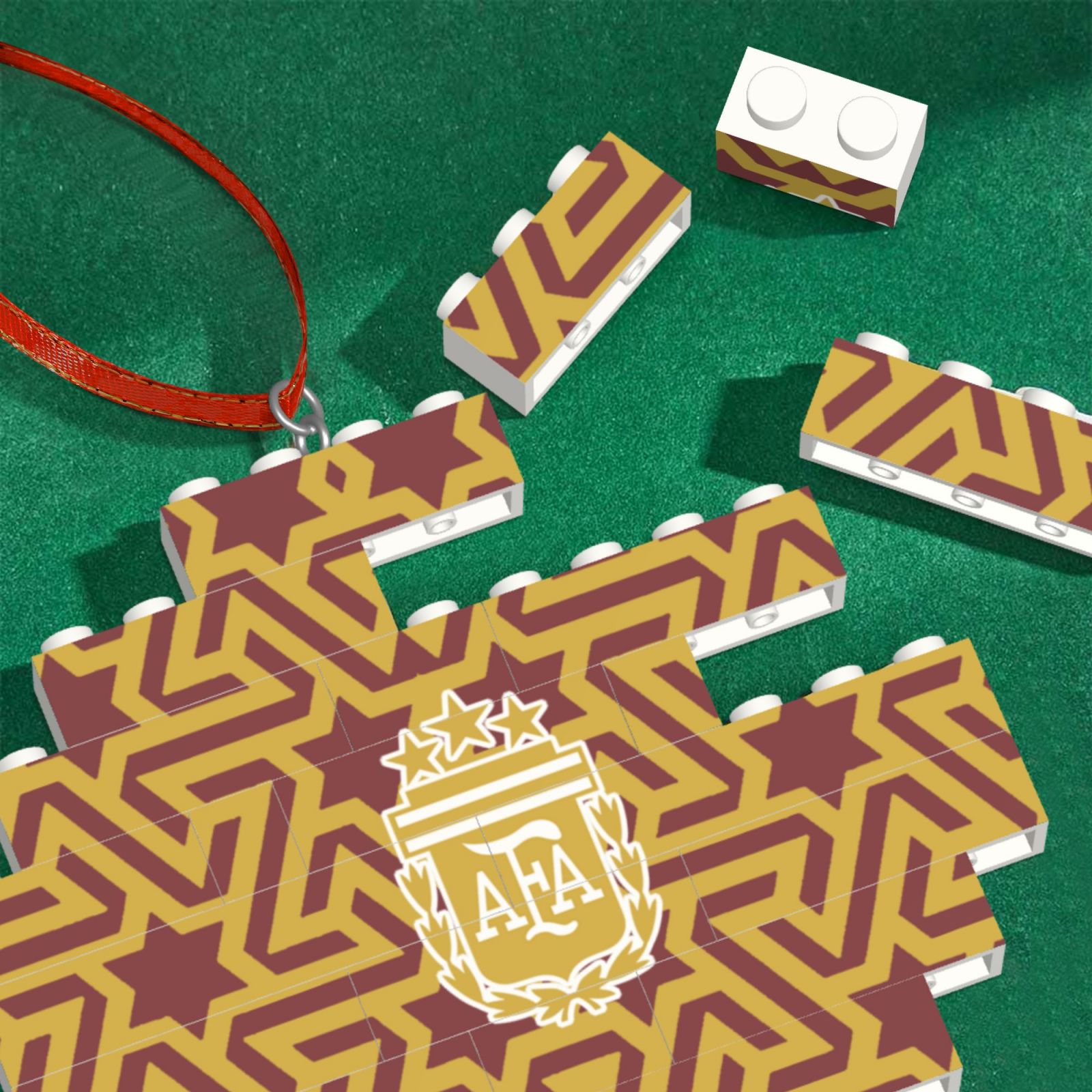 Argentina Building Block Puzzle Ornament BBP2005 - Soccerfana