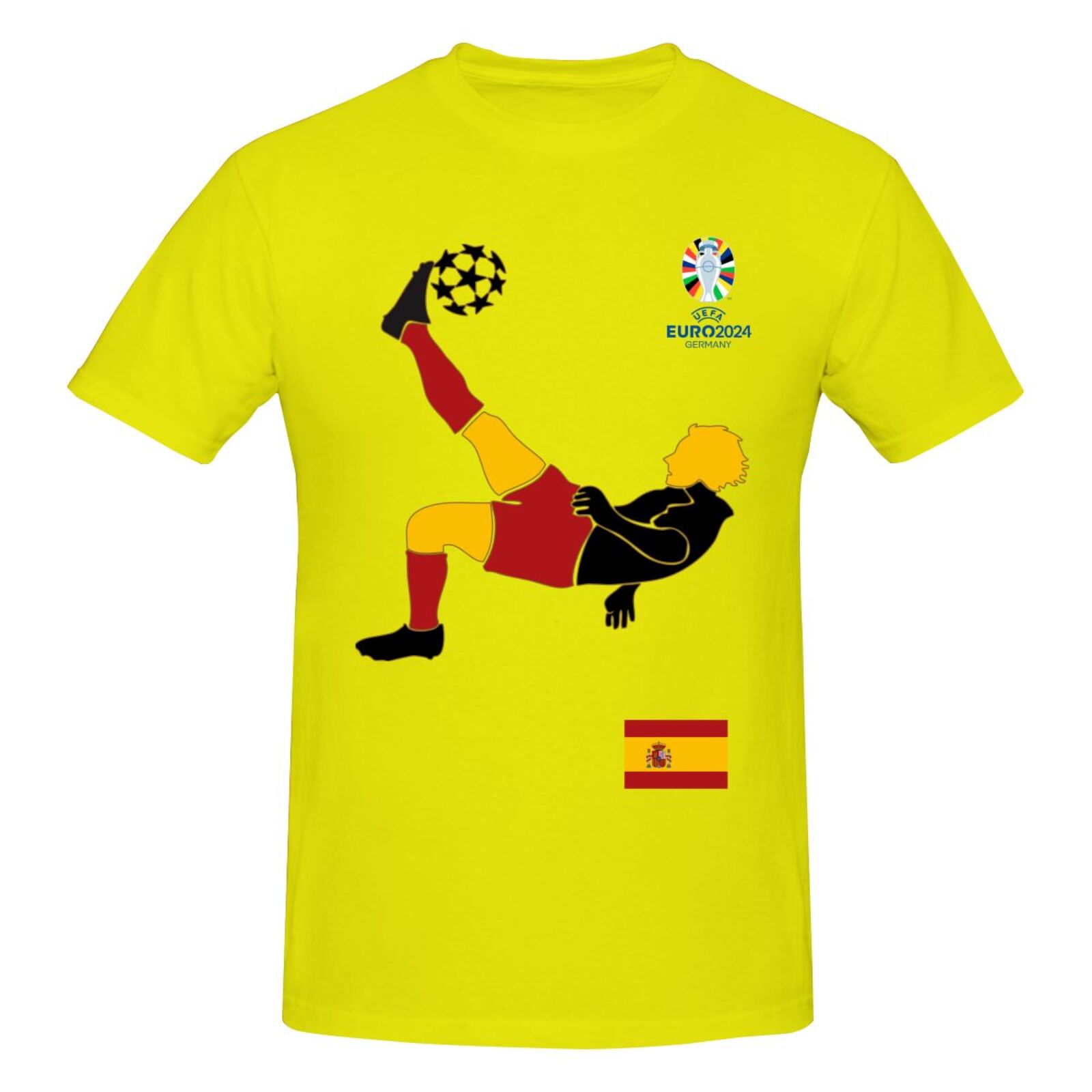 Men's Spain EURO 2024 Basic Short Sleeve T-Shirt BST1724 - Soccerfana
