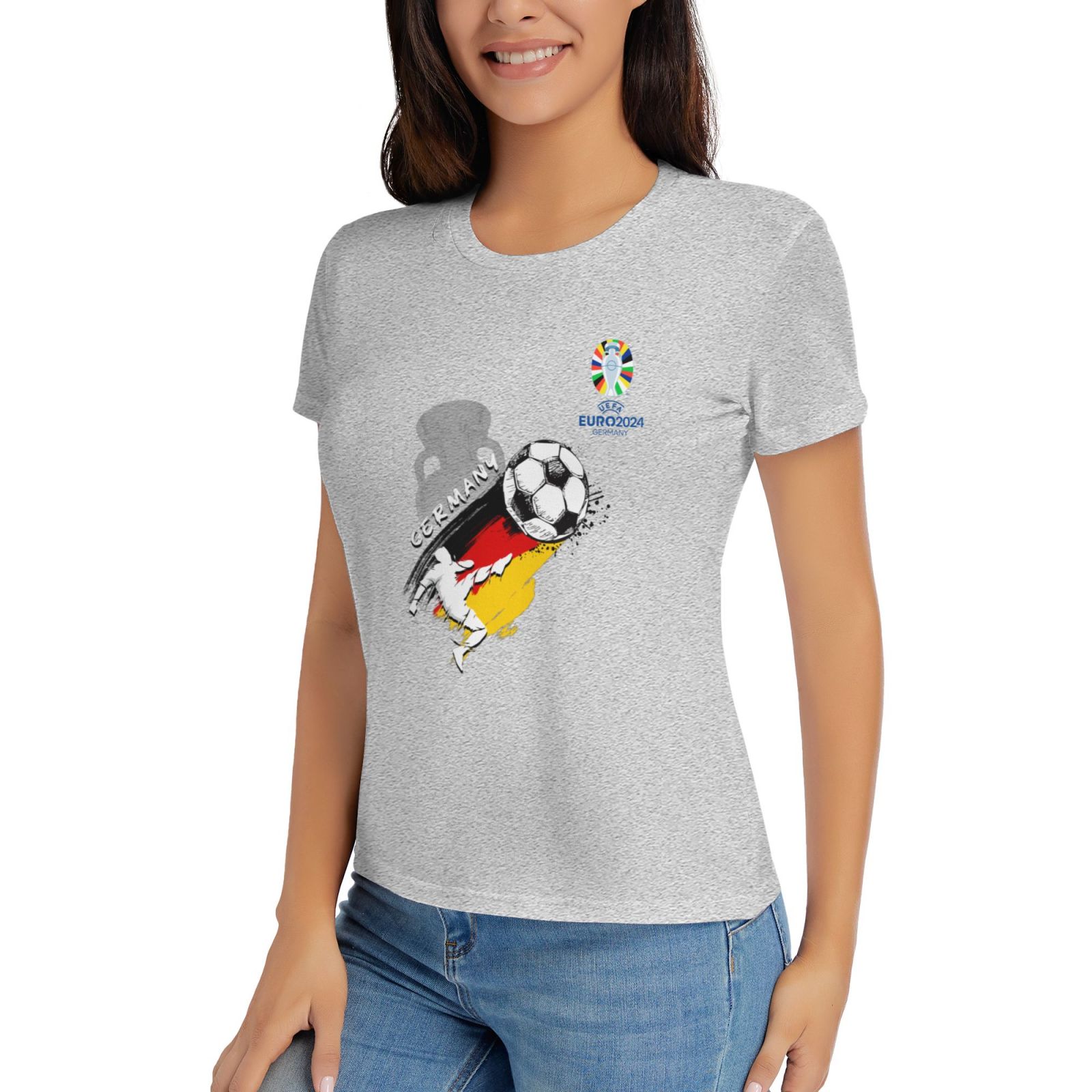 Women's Germany EURO 2024 Basic Short Sleeve T-Shirt WBT1680 - Soccerfana