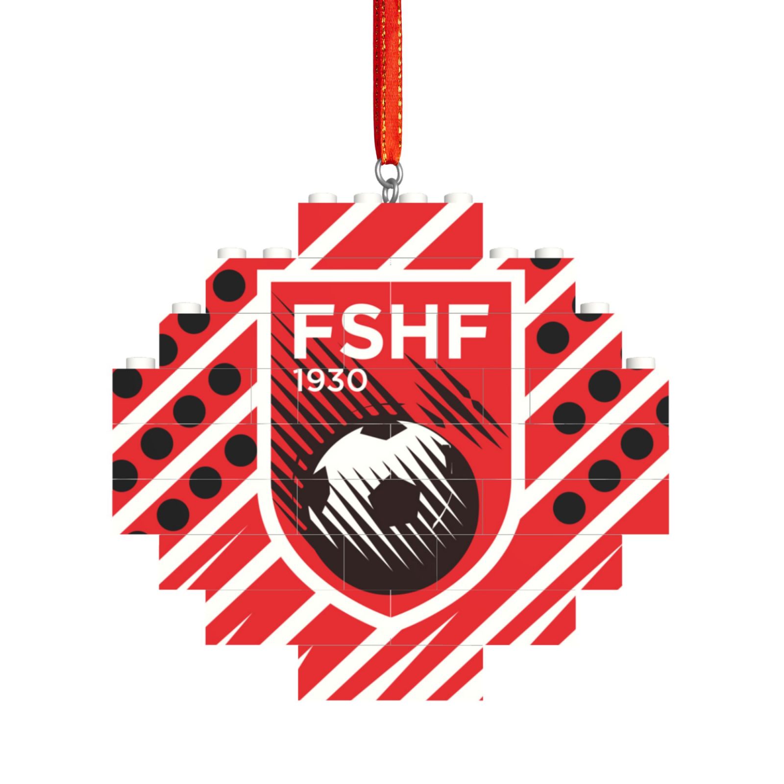 Albania Building Block Puzzle Ornament BBP2198 - Soccerfana