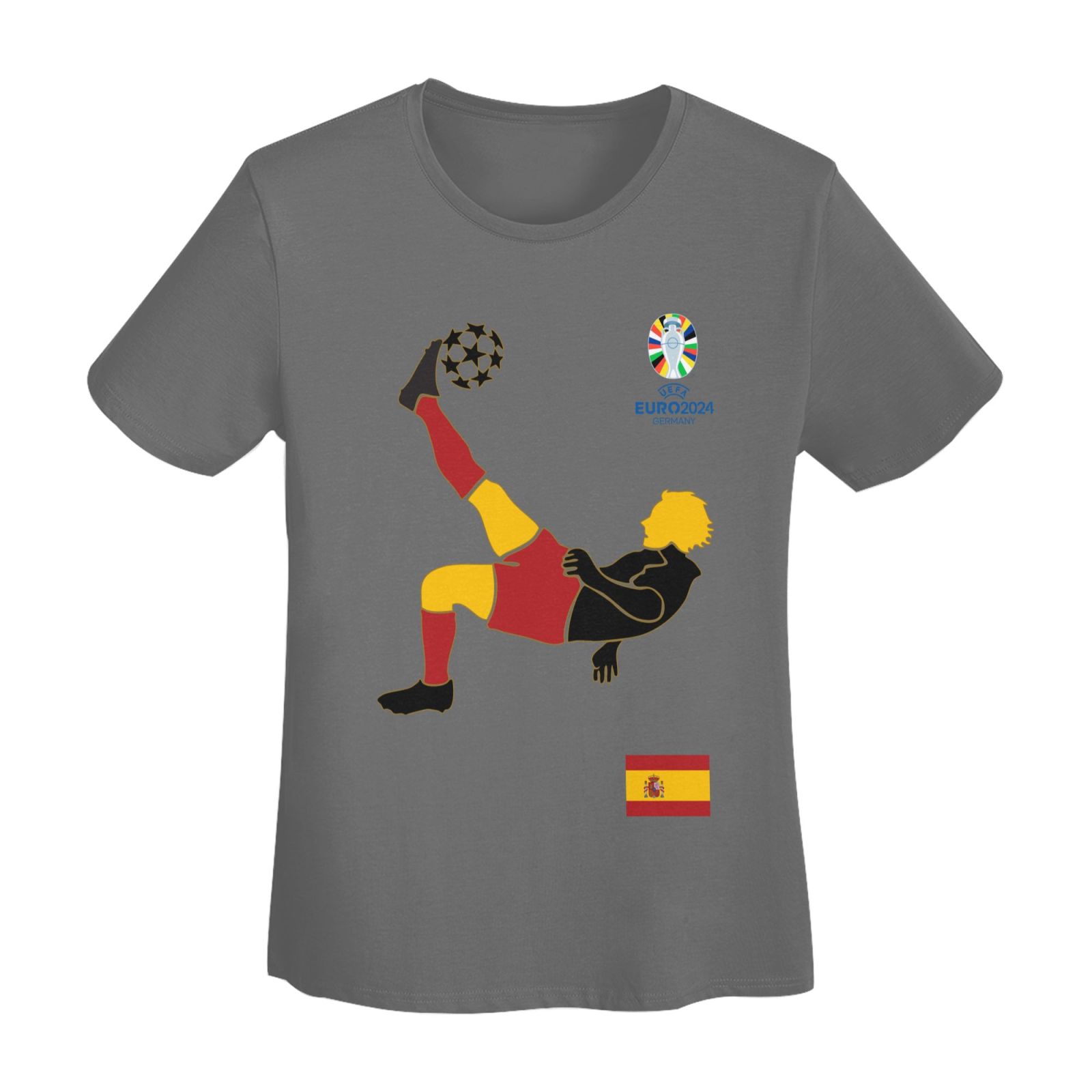Women's Spain EURO 2024 Basic Short Sleeve T-Shirt WBT1725 - Soccerfana