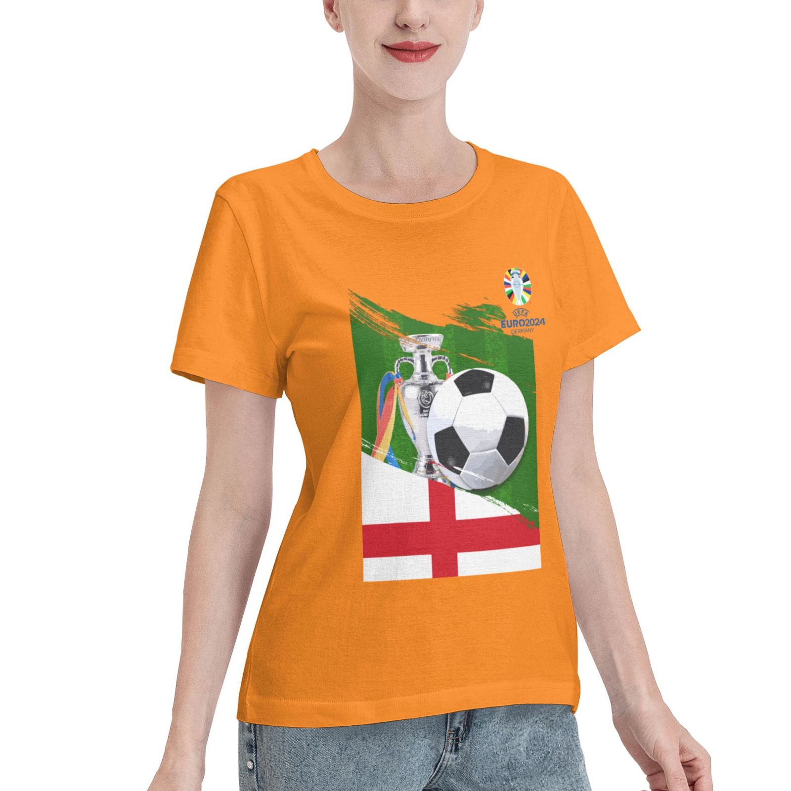 Women's England EURO 2024 Basic Short Sleeve T-Shirt WBT1682 - Soccerfana