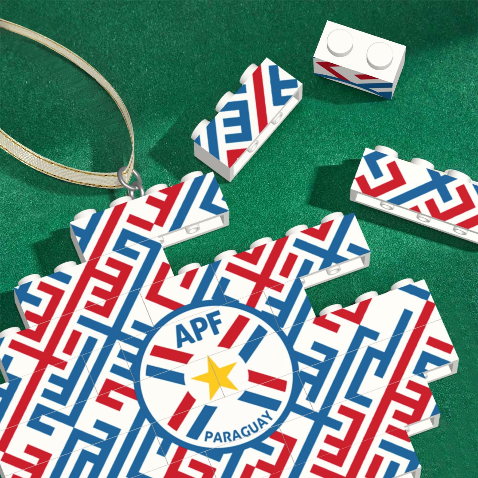 Paraguay Building Block Puzzle Ornament BBP1990 - Soccerfana