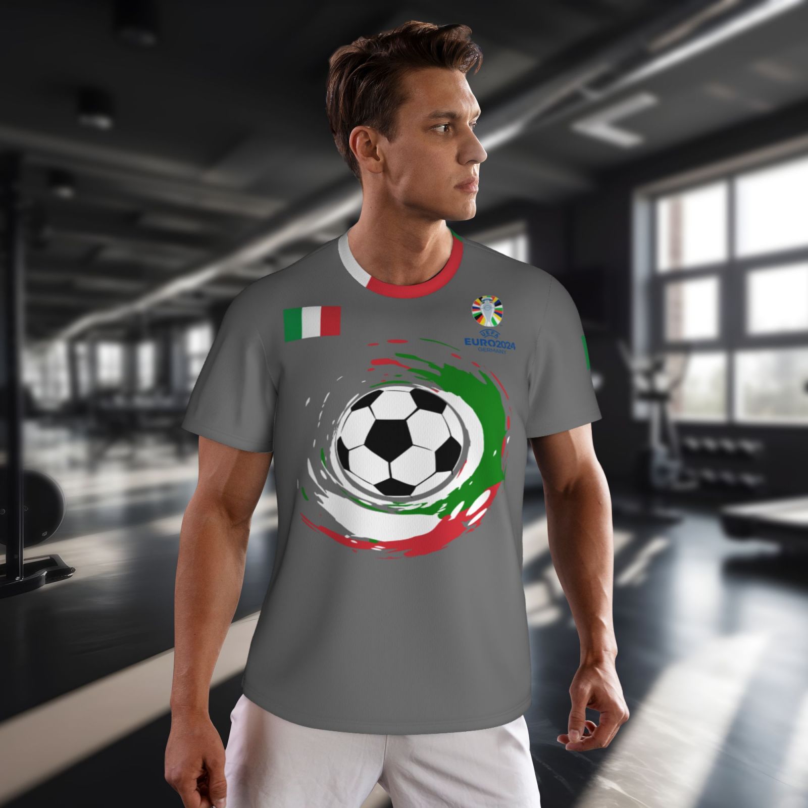 Men's Italy EURO 2024 Short Sleeved Mesh T-Shirt SMT1687 - Soccerfana