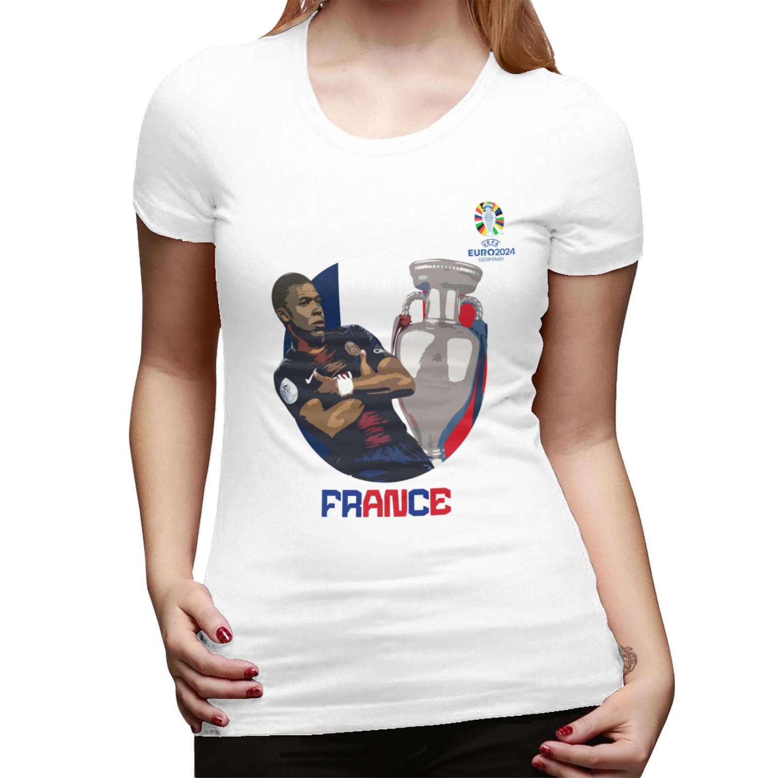 Women's France EURO 2024 Basic Short Sleeve T-Shirt WBT1730 - Soccerfana