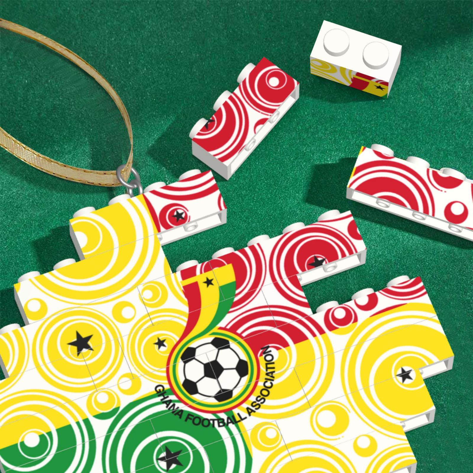Ghana Building Block Puzzle Ornament BBP2017 - Soccerfana