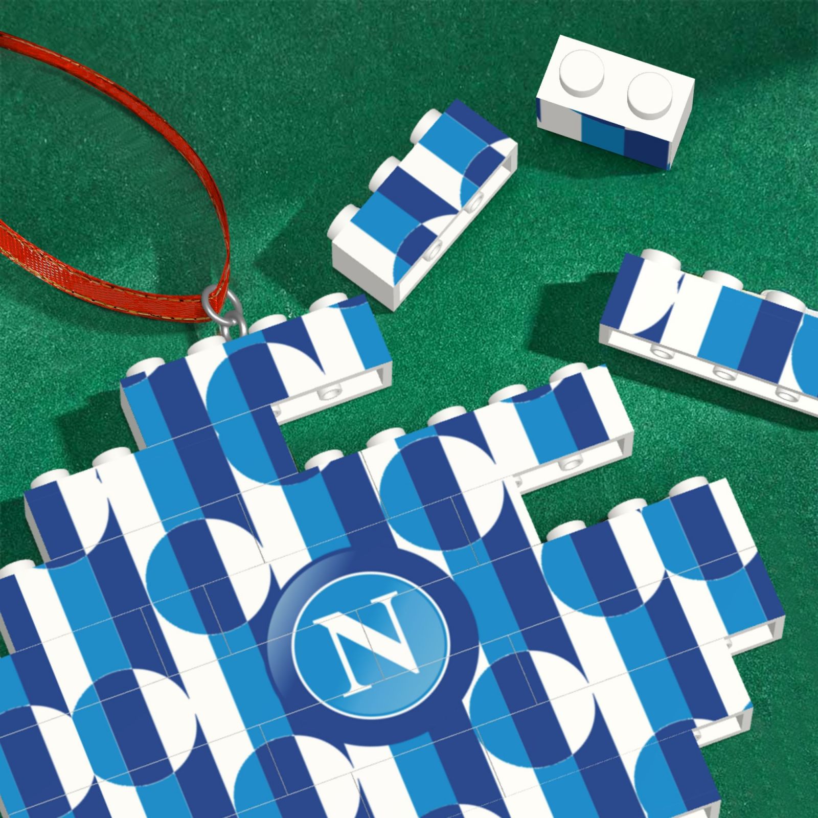 SSC Napoli Building Block Puzzle Ornament BBP2002 - Soccerfana