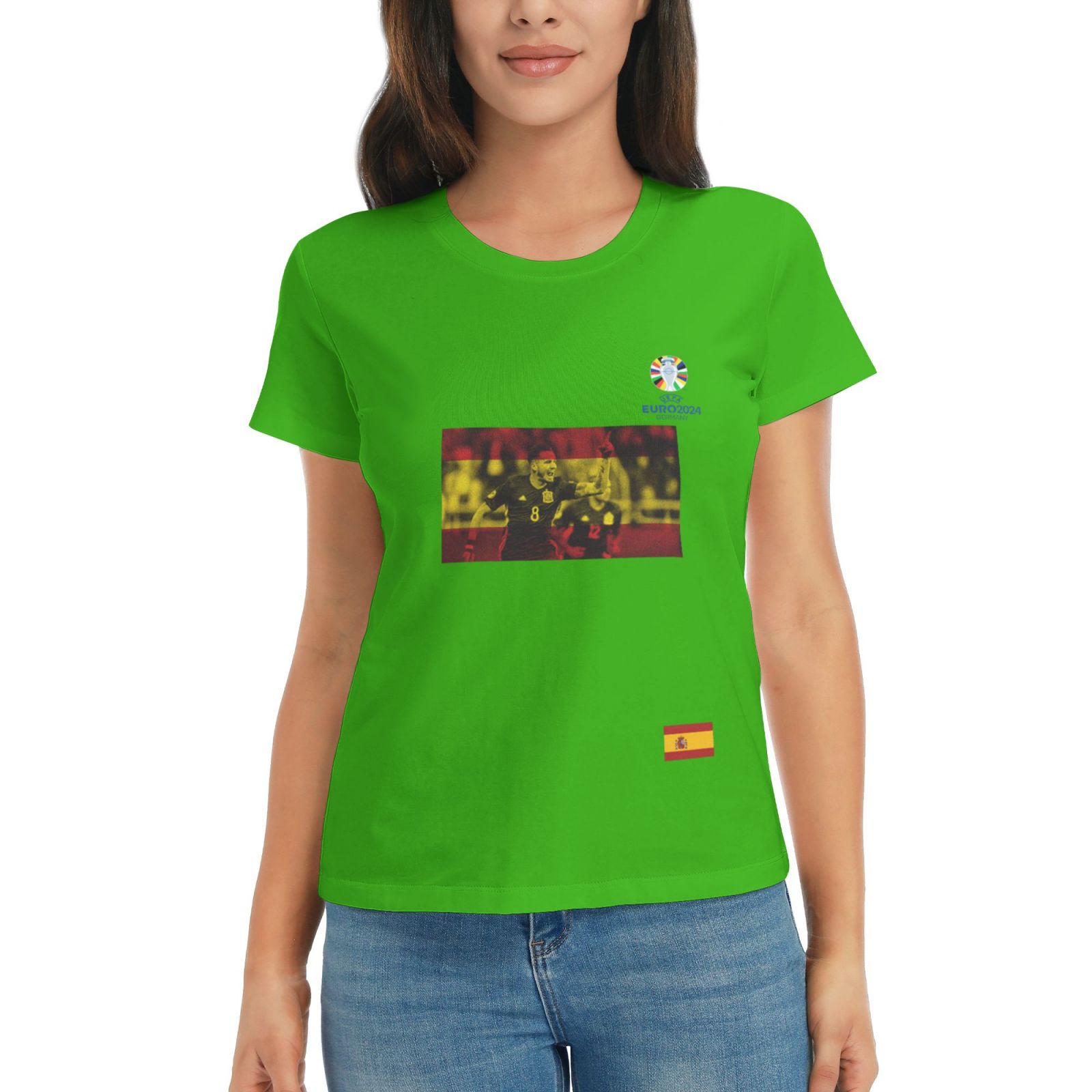 Women's Spain EURO 2024 Basic Short Sleeve T-Shirt WBT1740 - Soccerfana