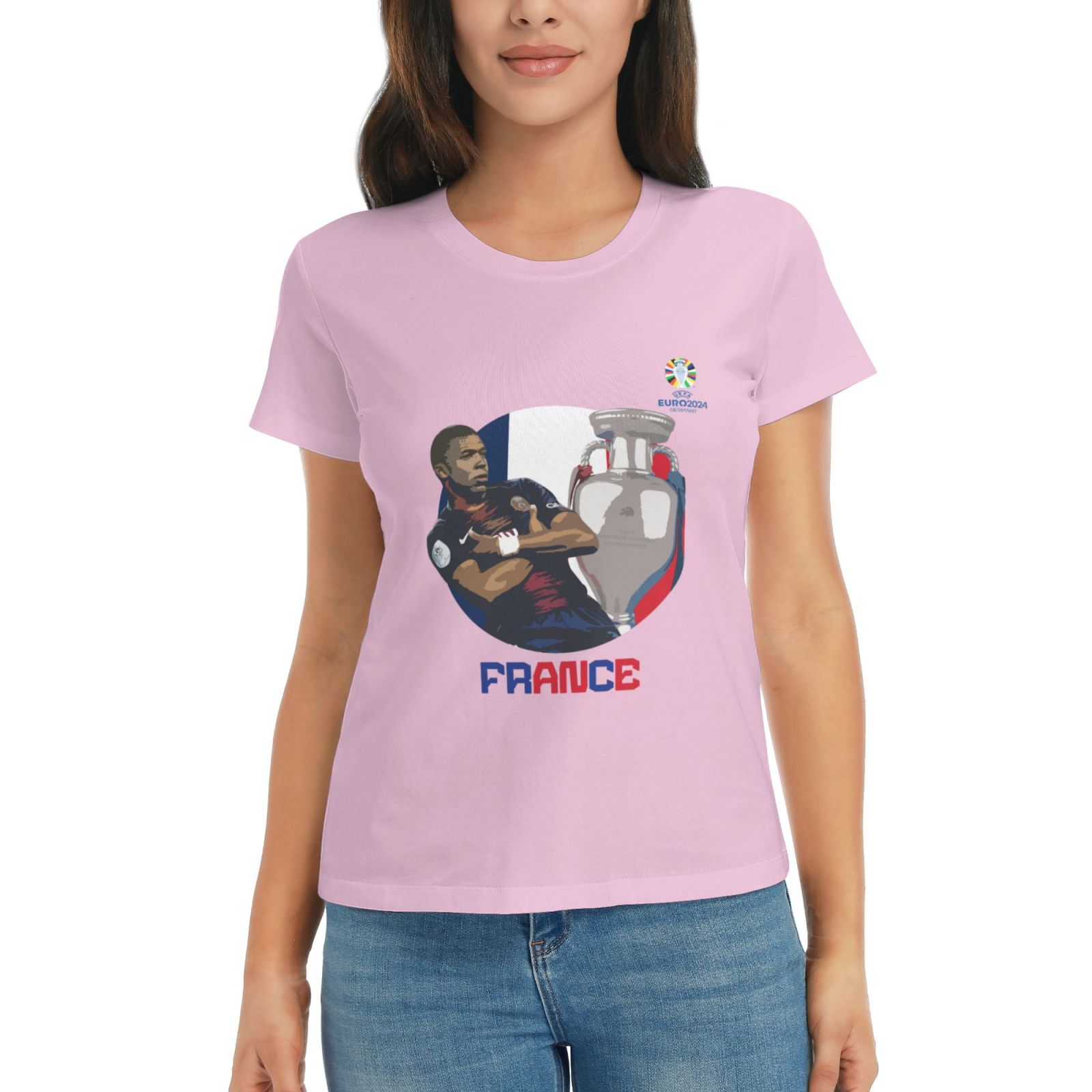 Women's France EURO 2024 Basic Short Sleeve T-Shirt WBT1730 - Soccerfana
