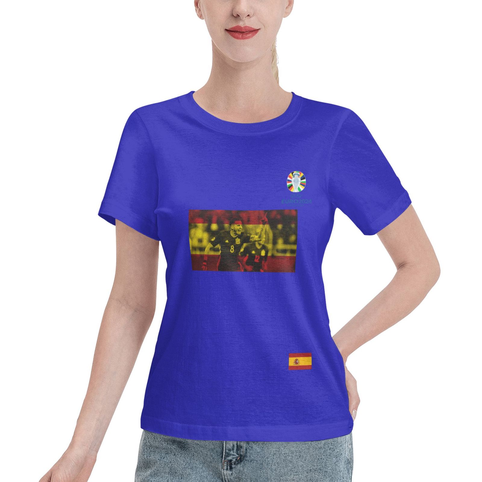 Women's Spain EURO 2024 Basic Short Sleeve T-Shirt WBT1740 - Soccerfana
