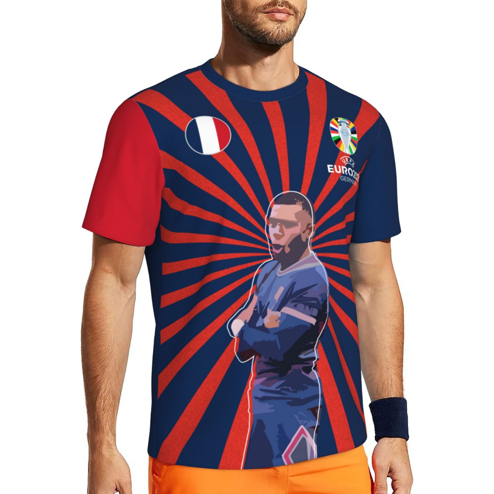 Men's France EURO 2024 Short Sleeved Mesh T-Shirt SMT1719 - Soccerfana