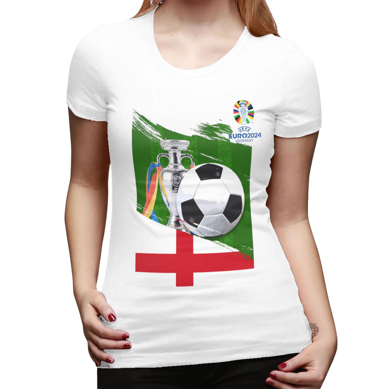 Women's England EURO 2024 Basic Short Sleeve T-Shirt WBT1682 - Soccerfana