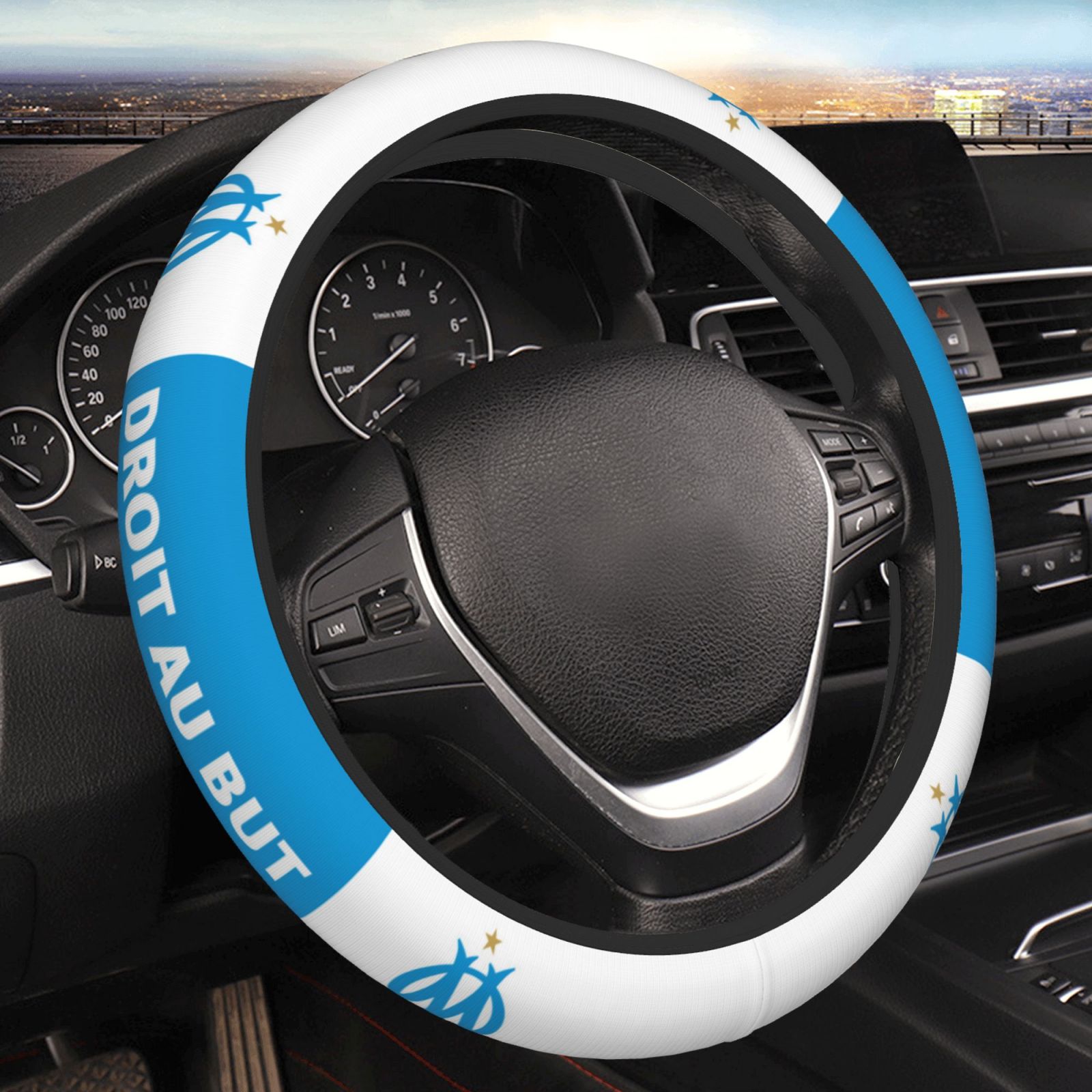 Olympique Marseille Steering Wheel Cover ESW2400 - Soccerfana