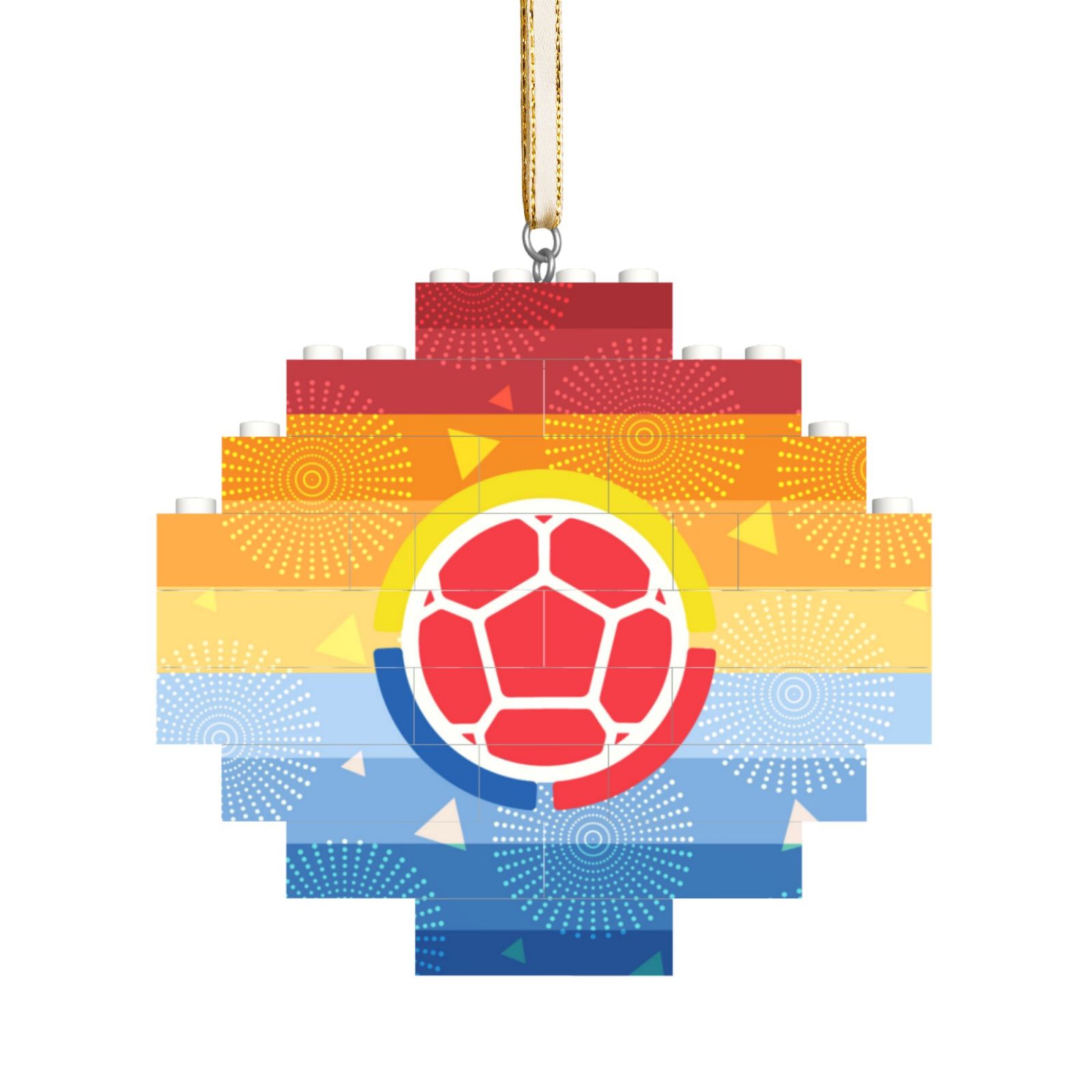 Colombia Building Block Puzzle Ornament BBP2170 - Soccerfana