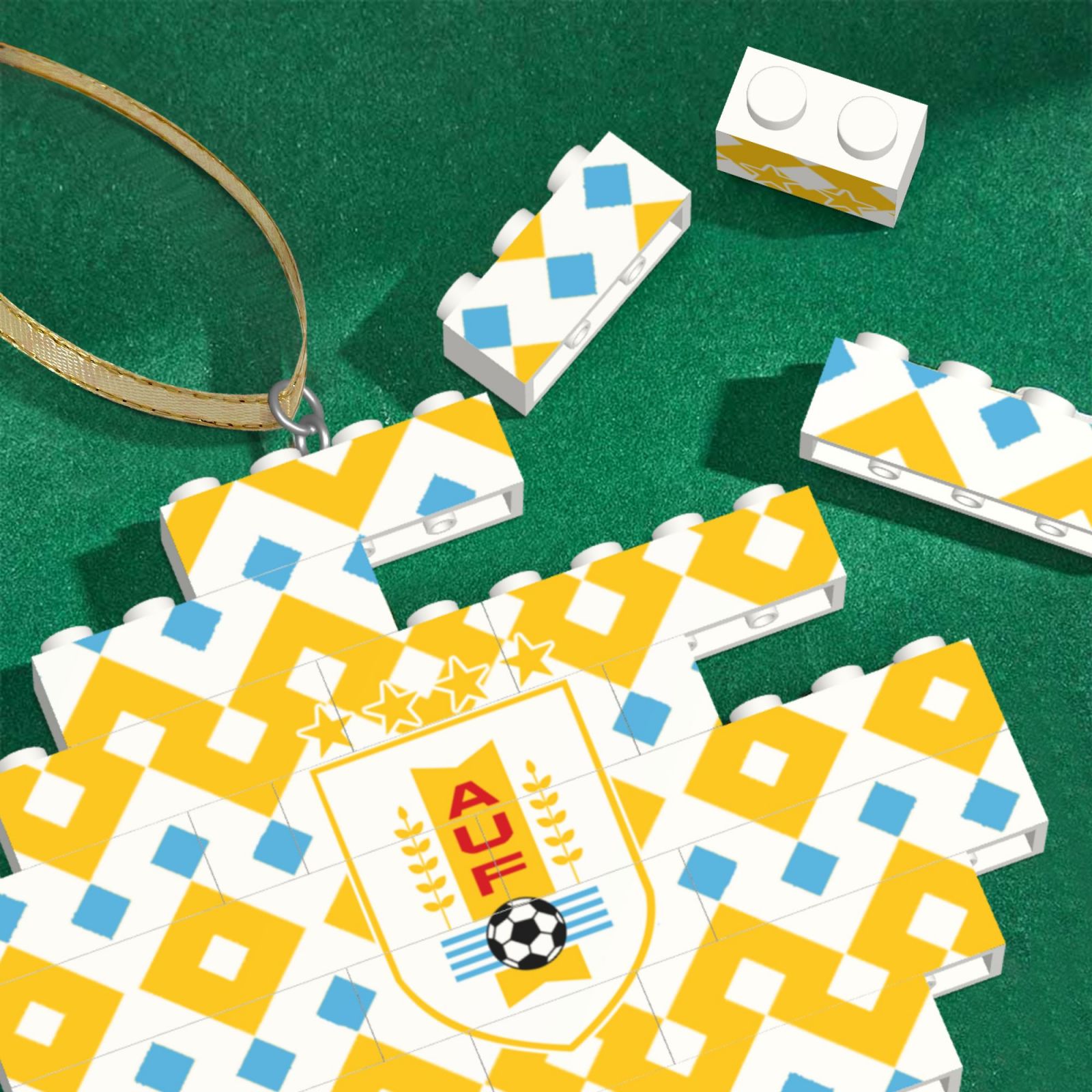 Uruguay Building Block Puzzle Ornament BBP2010 - Soccerfana