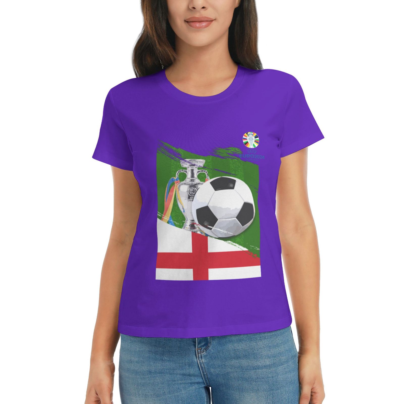 Women's England EURO 2024 Basic Short Sleeve T-Shirt WBT1682 - Soccerfana