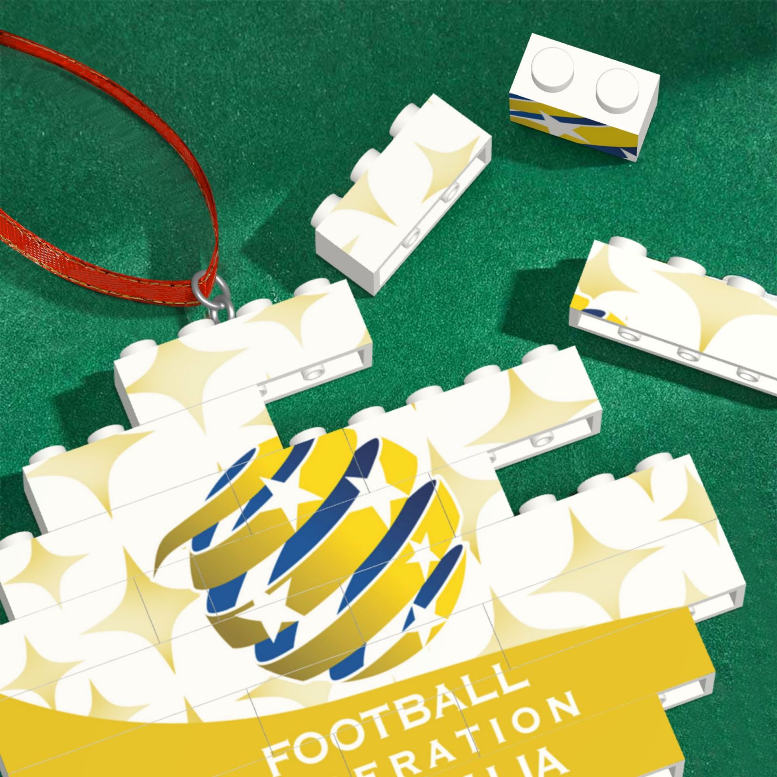 Australia Building Block Puzzle Ornament BBP2202 - Soccerfana