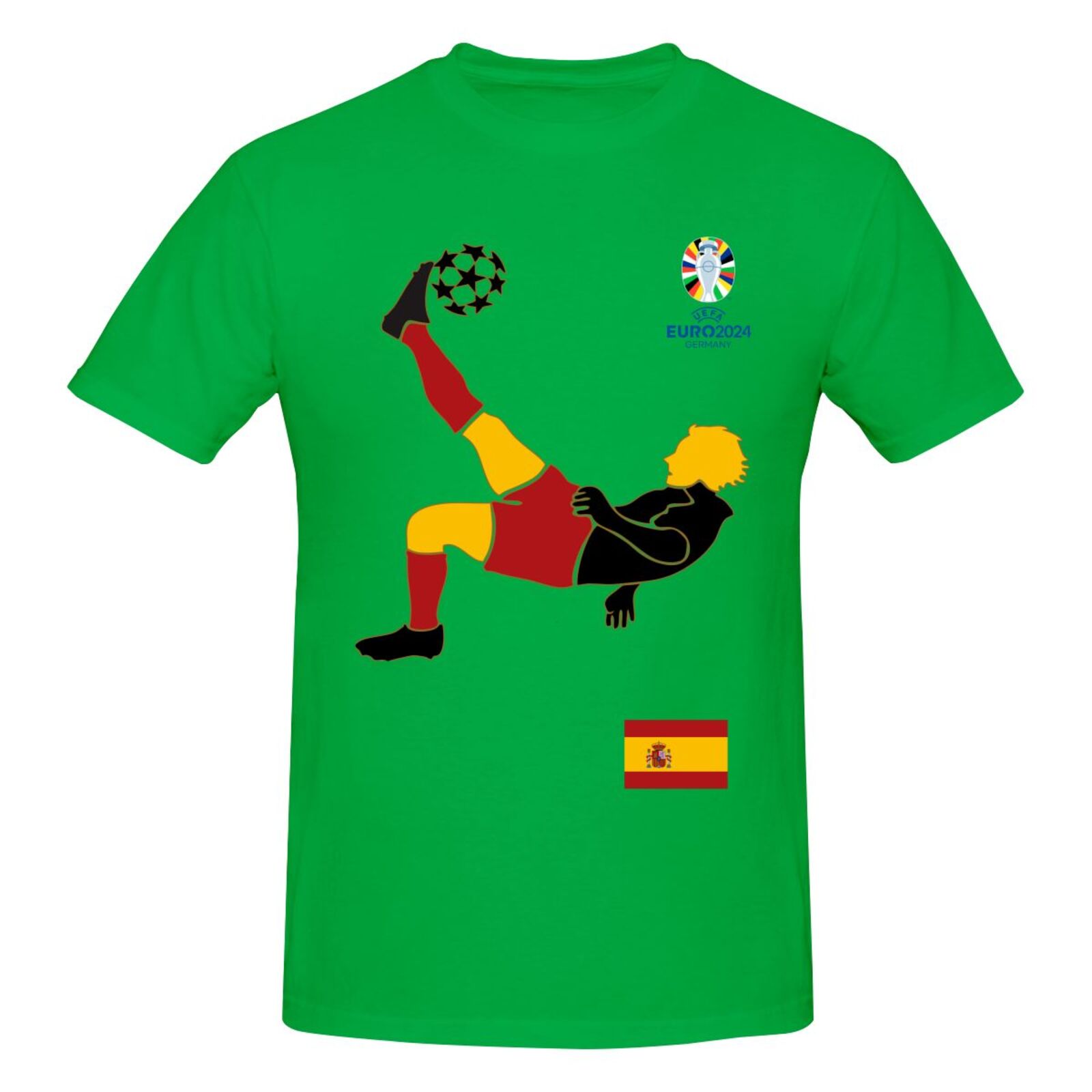 Men's Spain EURO 2024 Basic Short Sleeve T-Shirt BST1724 - Soccerfana