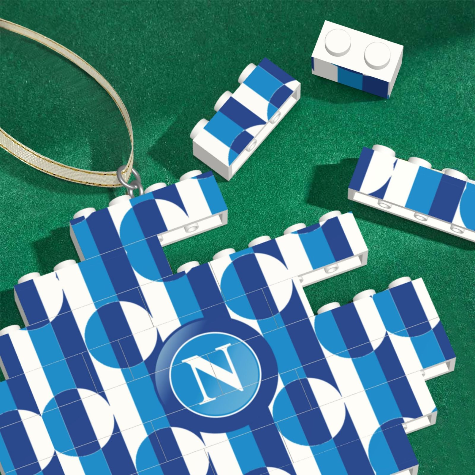 SSC Napoli Building Block Puzzle Ornament BBP2002 - Soccerfana