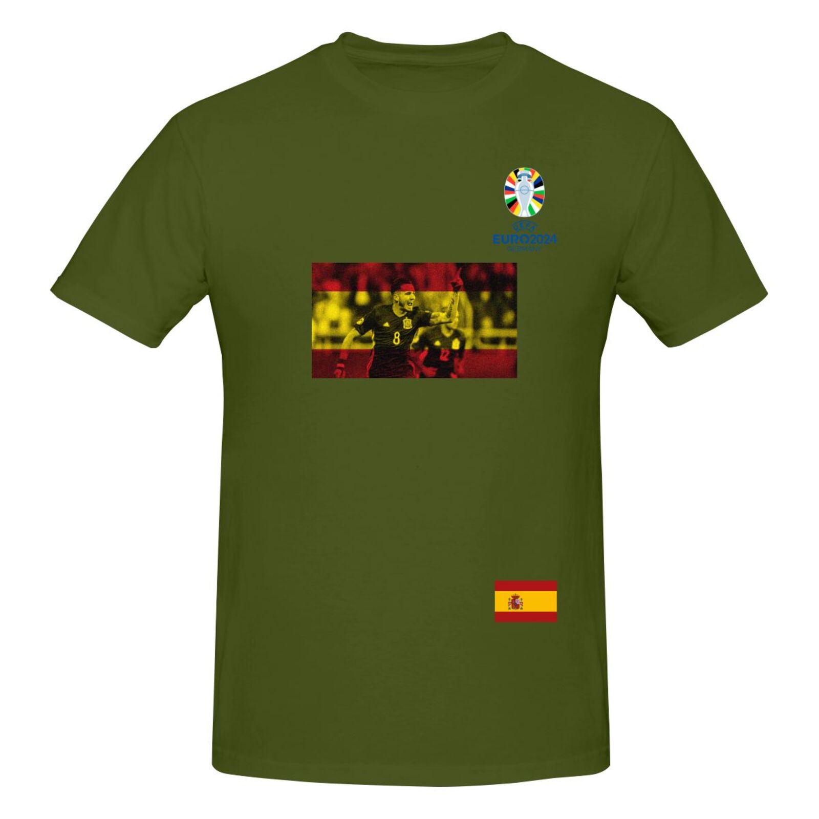 Men's Spain EURO 2024 Basic Short Sleeve T-Shirt BST1739 - Soccerfana