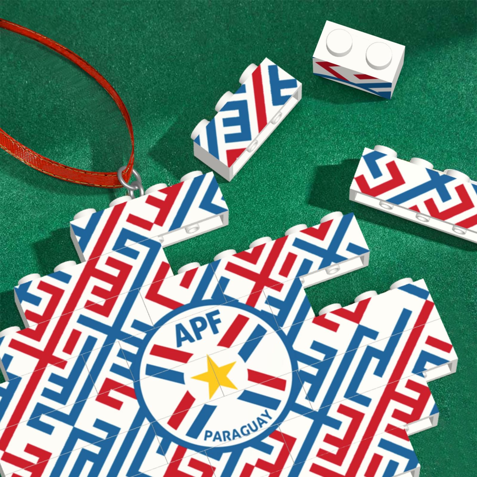 Paraguay Building Block Puzzle Ornament BBP1990 - Soccerfana