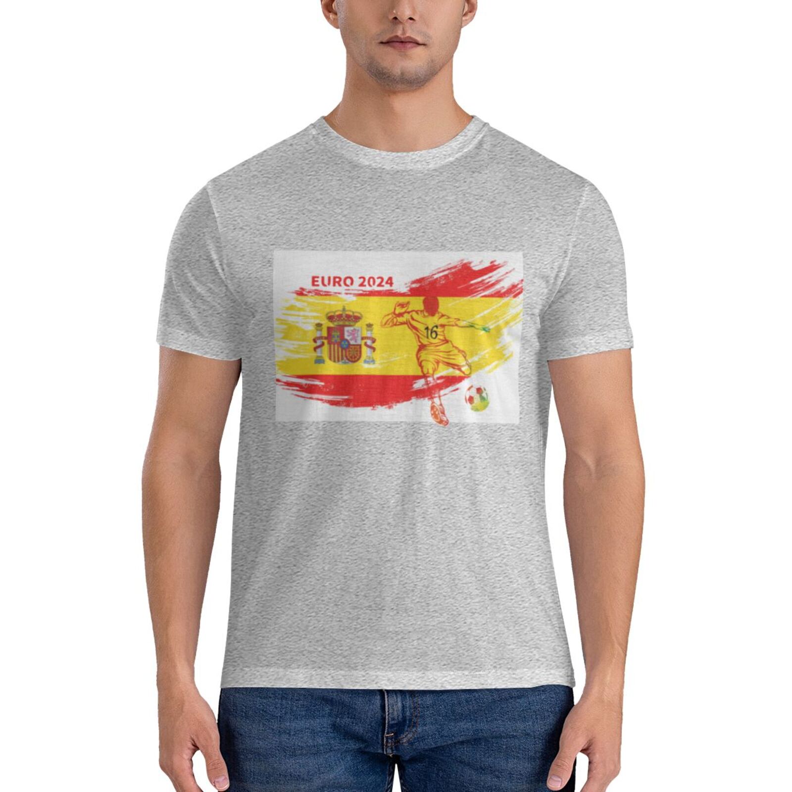 Men's Spain EURO 2024 Basic Short Sleeve T-Shirt BST1753 - Soccerfana