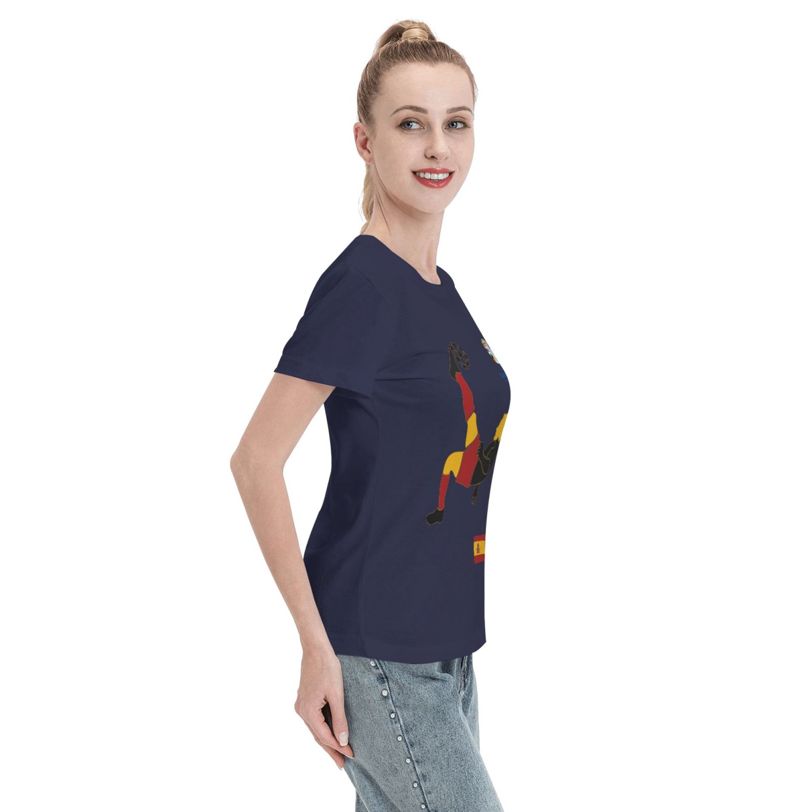 Women's Spain EURO 2024 Basic Short Sleeve T-Shirt WBT1725 - Soccerfana