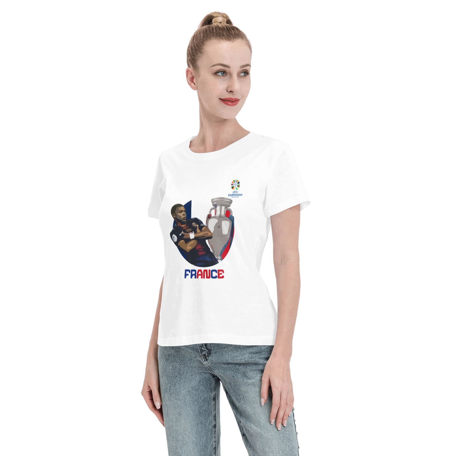 Women's France EURO 2024 Basic Short Sleeve T-Shirt WBT1730 - Soccerfana