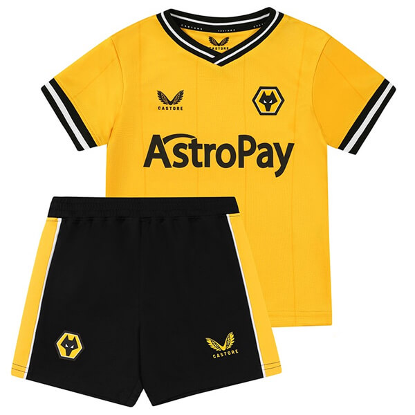 Kid's Wolverhampton Wanderers Home Jersey+Shorts 23/24 - Soccerfana