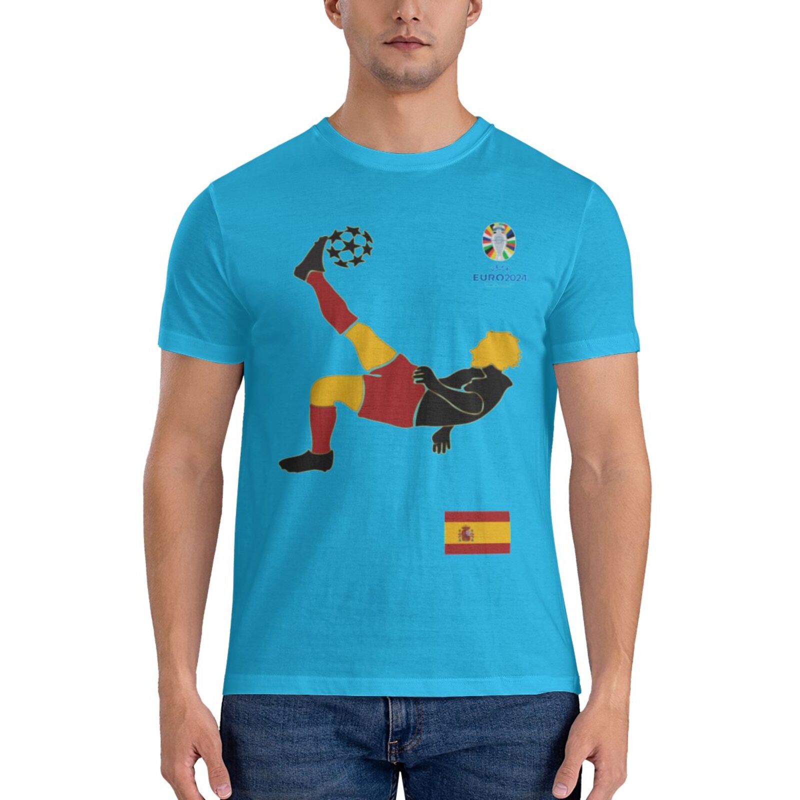 Men's Spain EURO 2024 Basic Short Sleeve T-Shirt BST1724 - Soccerfana