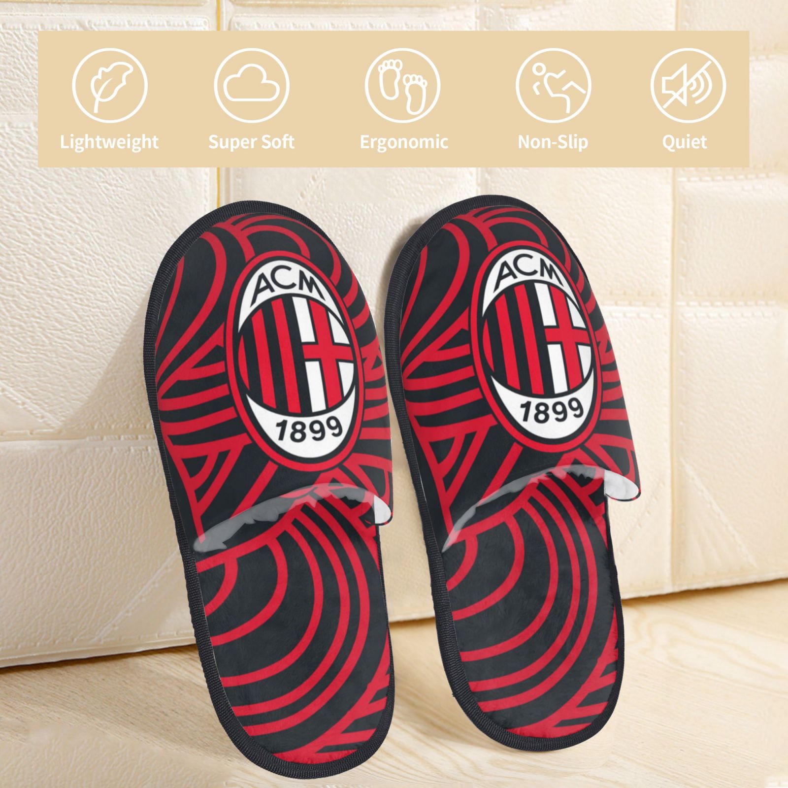 AC Milan Cotton Slippers FSP2237 - Soccerfana