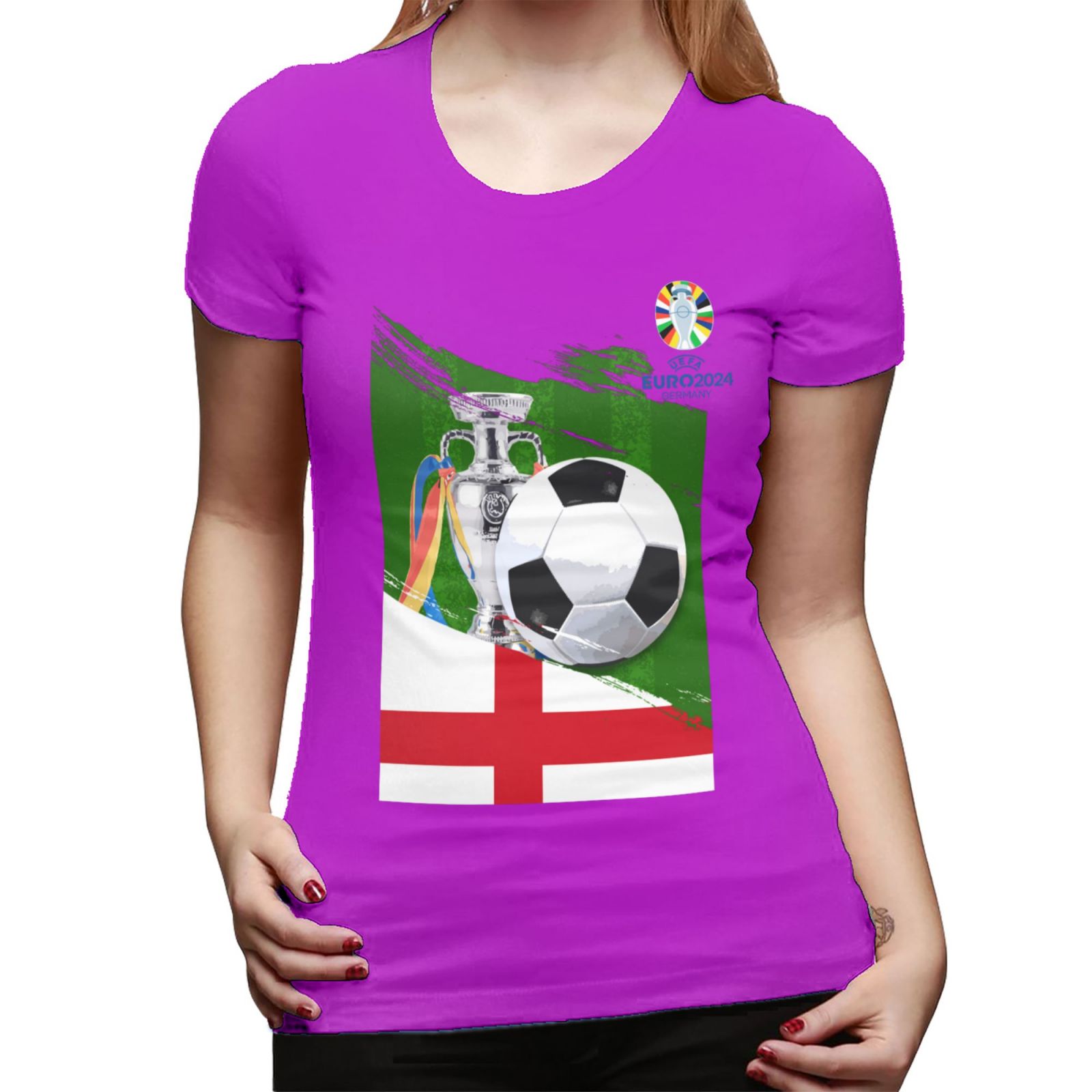 Women's England EURO 2024 Basic Short Sleeve T-Shirt WBT1682 - Soccerfana