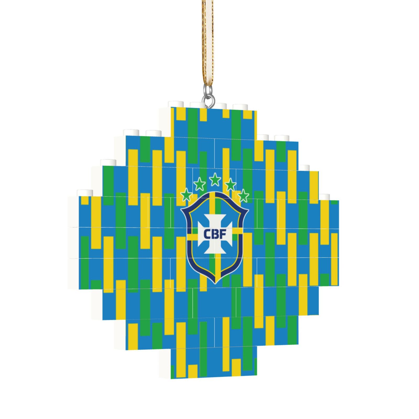 Brazil Building Block Puzzle Ornament BBP1993 - Soccerfana